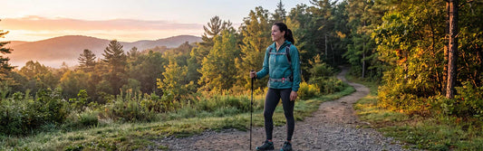  Person ready to begin 7-day walking challenge with pedometer clipped on