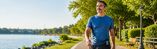  Person walking outdoors showing mental clarity and cognitive sharpness