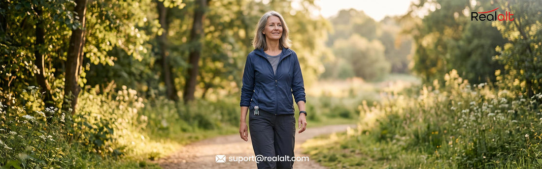 Person walking peacefully showing mental health improvement from consistent walking