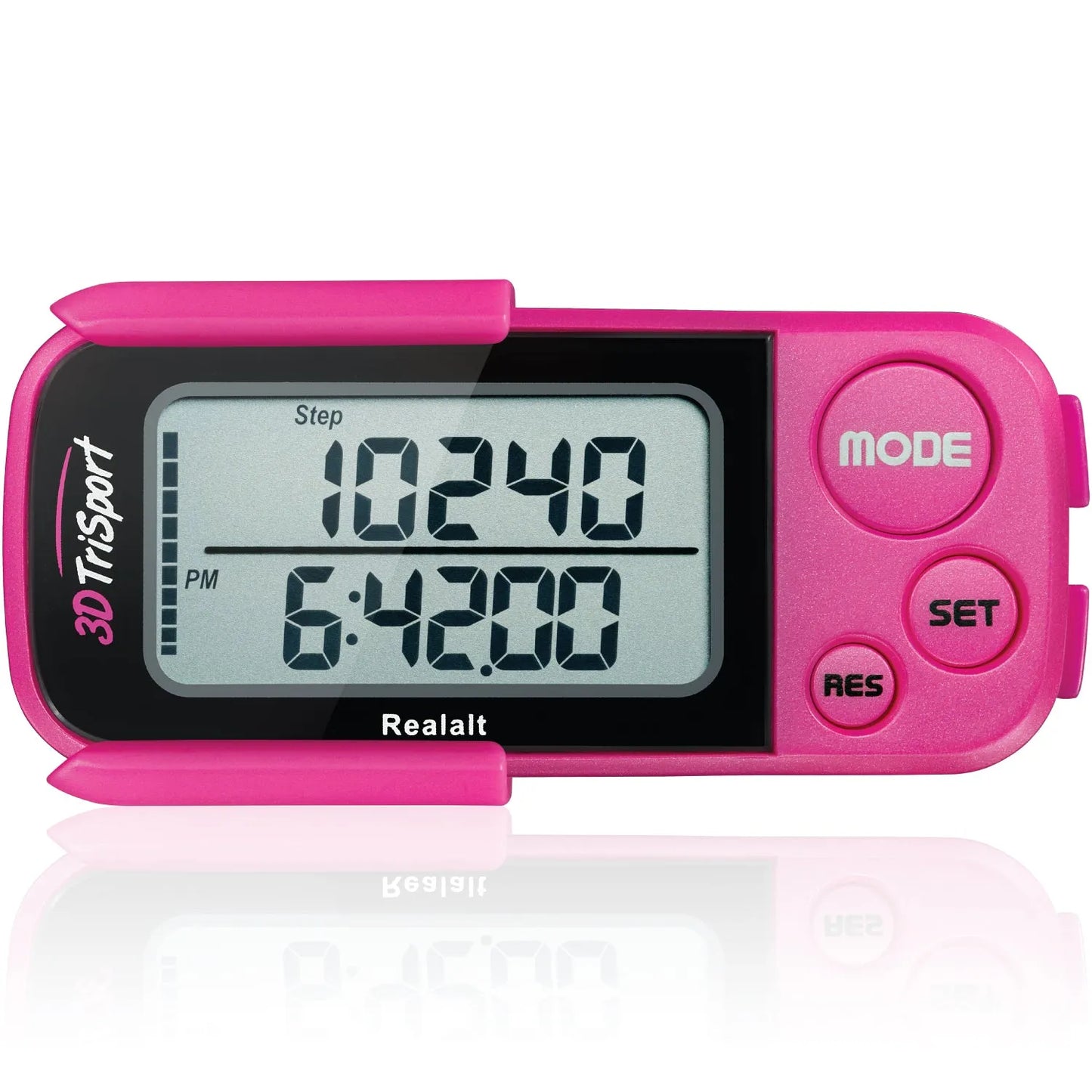 3DTriSport Pedometer for Walking with Clip and Lanyard