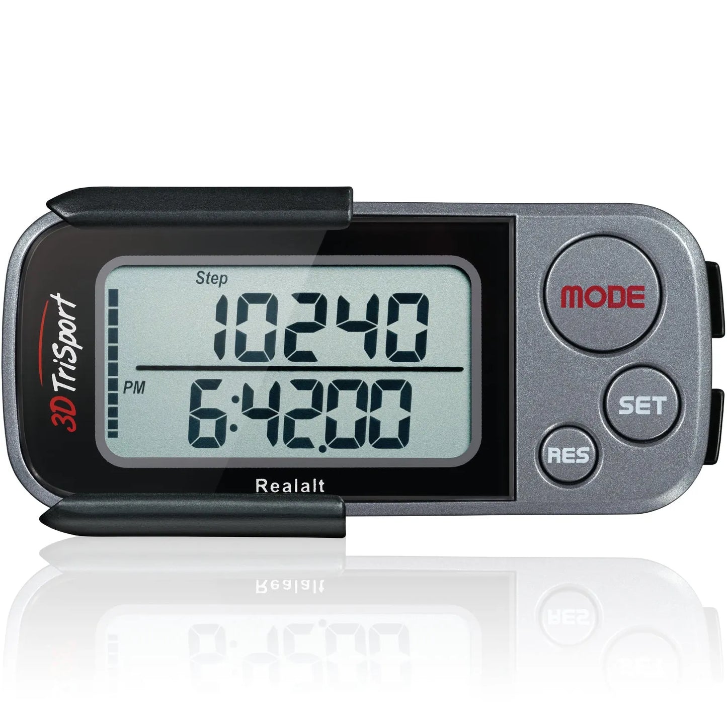 3DTriSport Pedometer for Walking with Clip and Lanyard