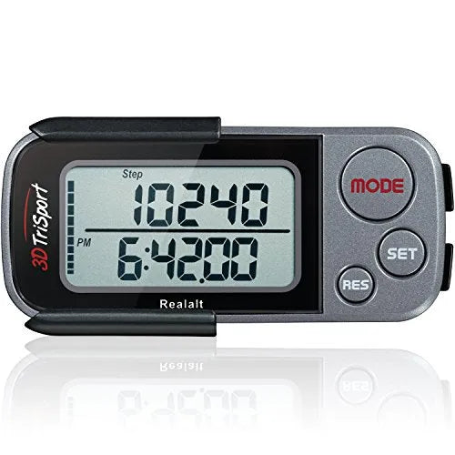 3DTriSport Pedometer for Walking with Clip and Lanyard